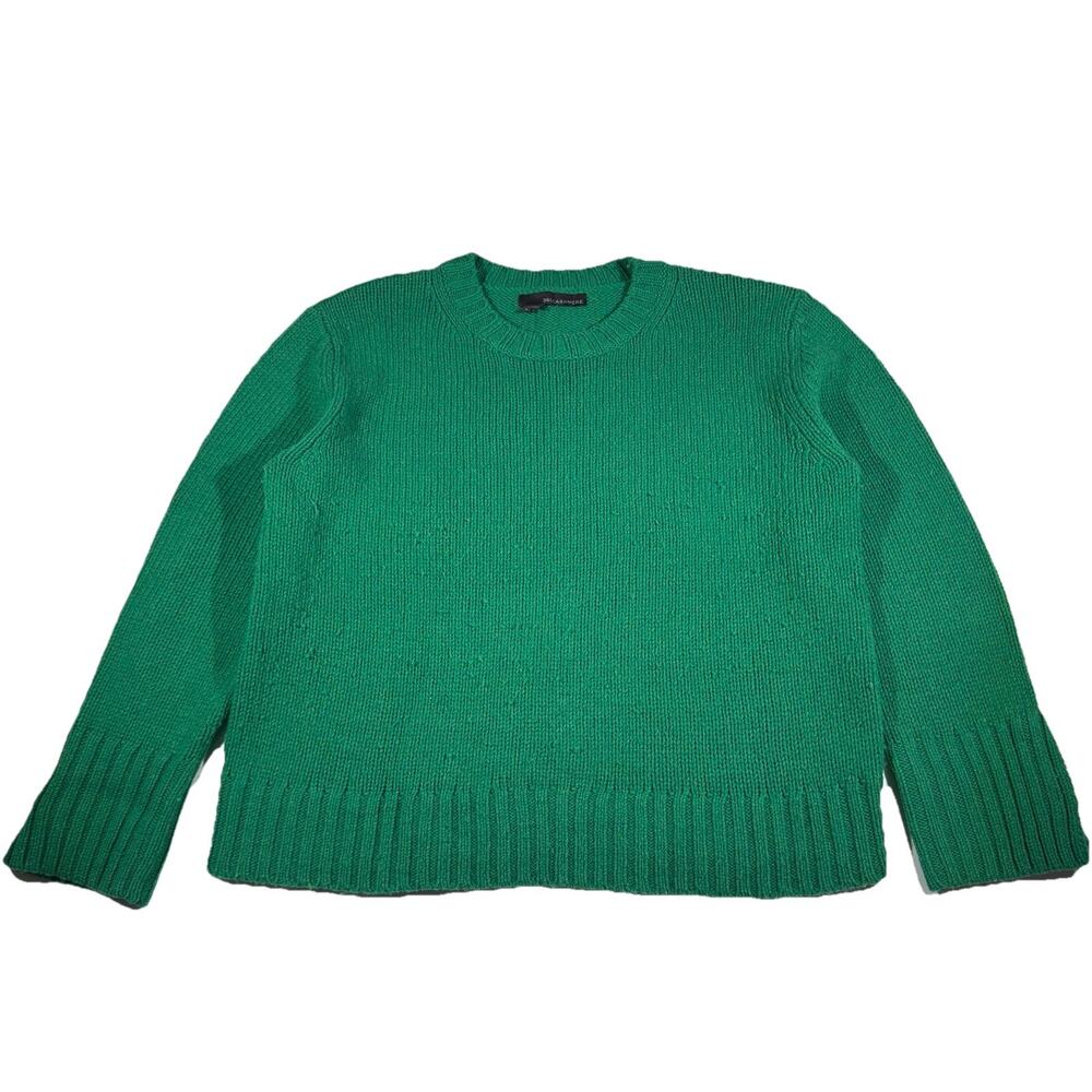 Women’s 360 Cashmere Green Knit Sweater Crew Neck Wool Cashmere Size S